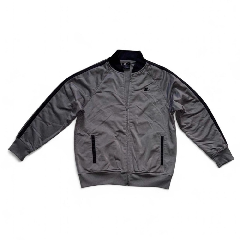 Vintage Starter Track Jacket Grey Black Youth Medium 8